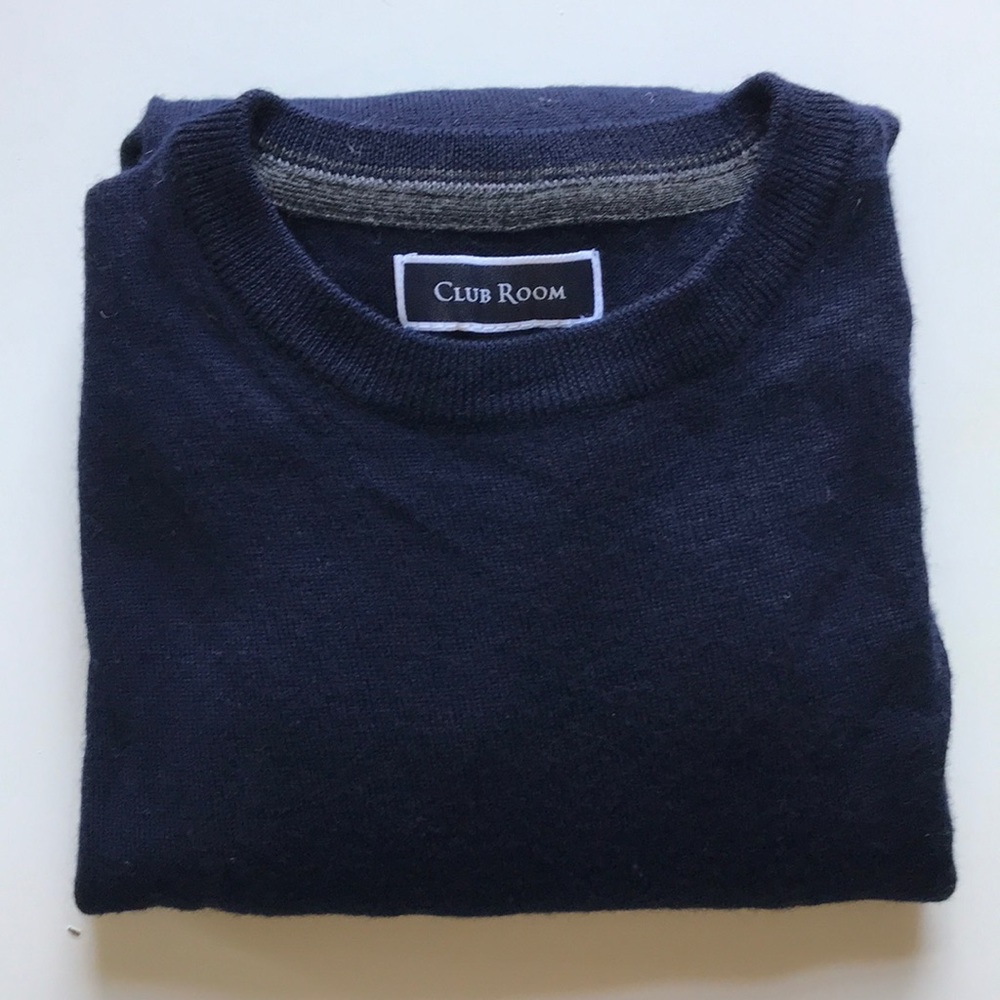 Macy’s Washable Merino Crewneck, Navy